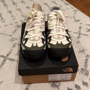 The North Face Cream and Black Hiking Shoes